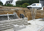 Réalisation des fondations à Villedieu-la-Blouere